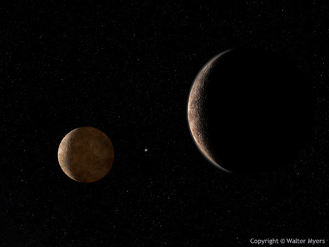 Pluto and its large moon Charon